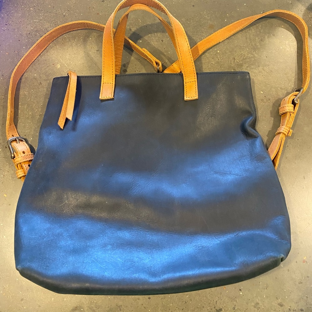 Black Able leather book bag